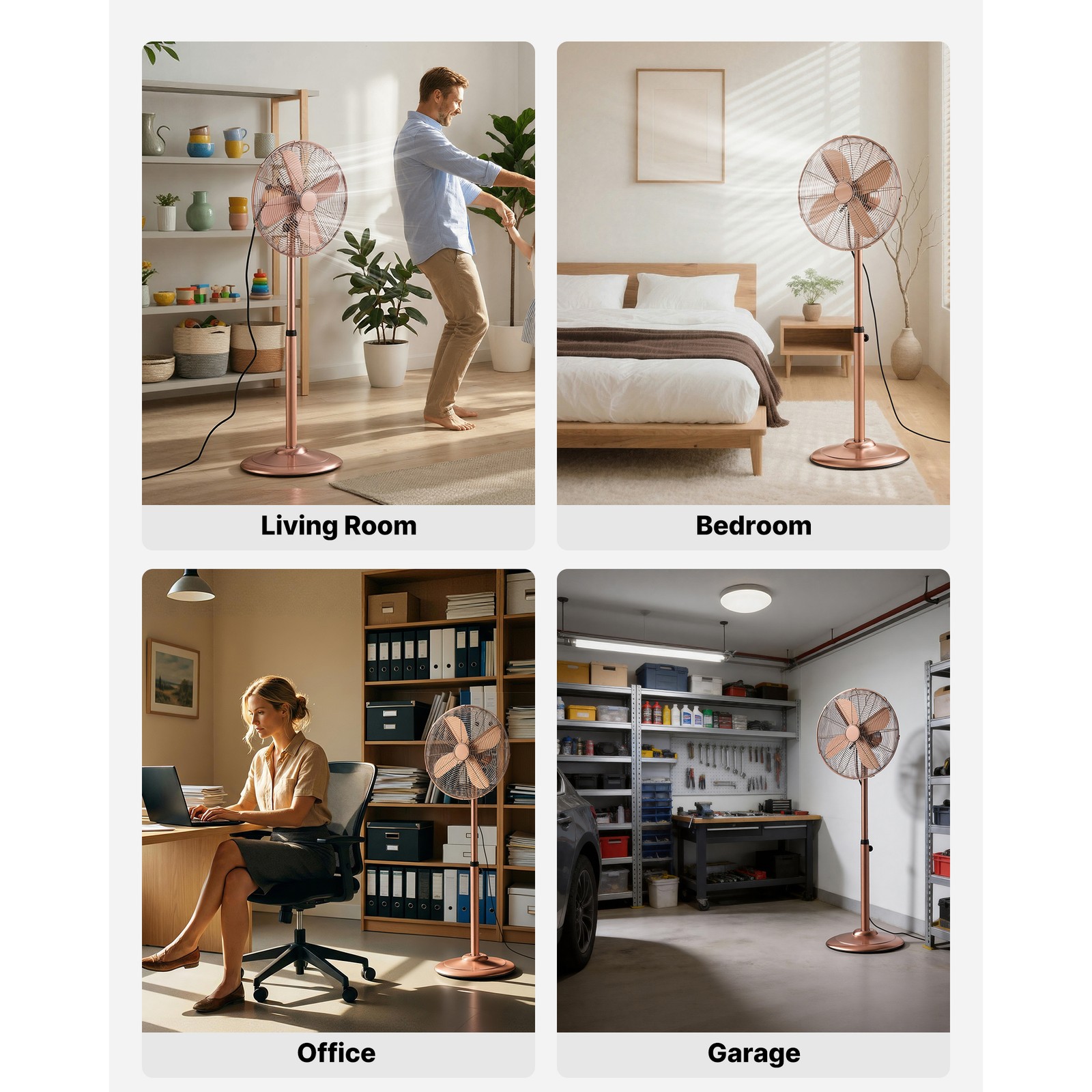 Uimoso 16 in Industrial Oscillating Pedestal Fan with High Airflow 1450CFM