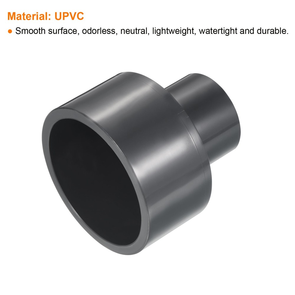 UPVC Hose Reducer Fitting 3"x 1-1/2" Program Socket 80 Straight Coupling