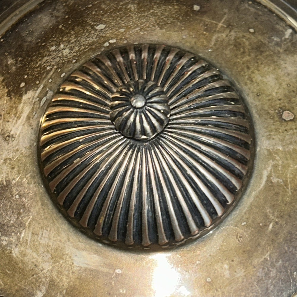 Vintage Cresent SilverPlate Covered Serving/Chafing Dish w/ Divided Glass Insert