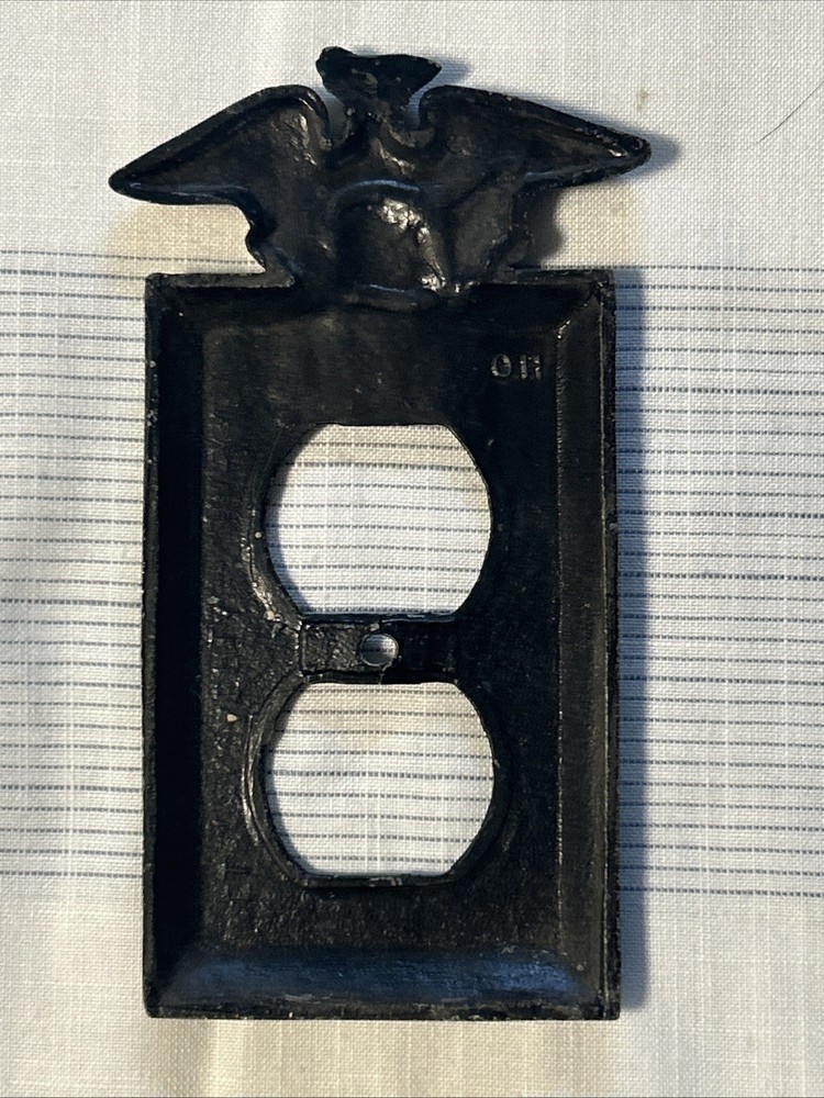 Vintage Hammered Metal Eagle Outlet Cover