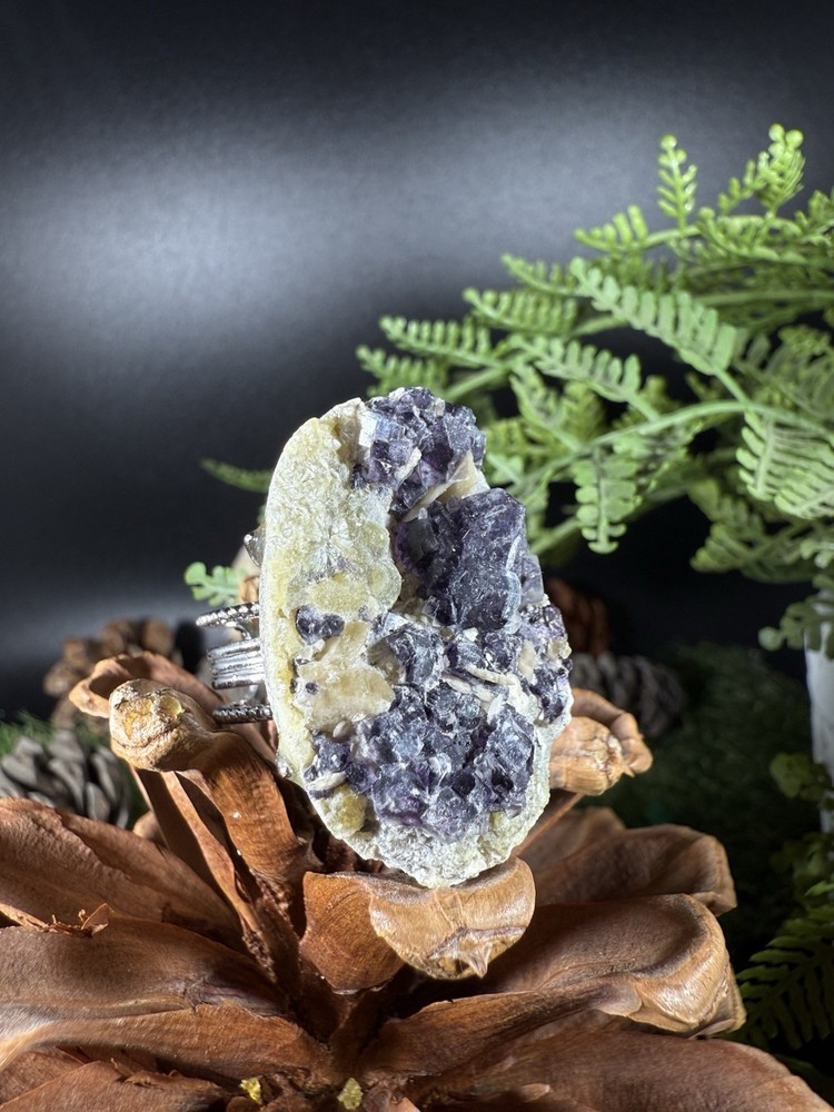 Fluorite Ring Jewelry, Unique handmade crystal ring，Adjustable Ring