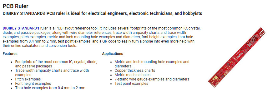 Digi-Key RED PCB LAYOUT REFERENCE RULER 12"