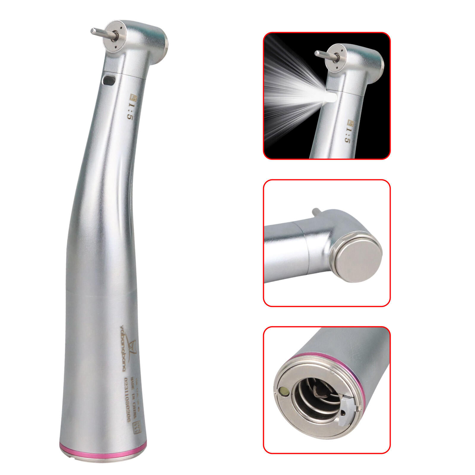 Dental 1:5 LED Fiber Optic Contra Angle Handpiece compatible NSK Ti-MAX X95L