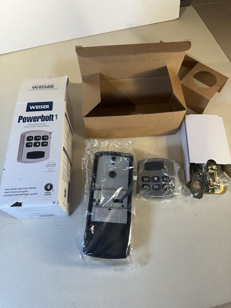 Weiser Powerbolt 1 (2017) Silver Keyless Touchpad Deadbolt 4 user codes