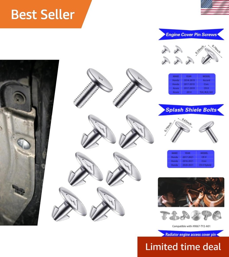 8 PCS Engine Lower Cover Pin Screws, Engine Splash Shield Hardware Screws Bol...