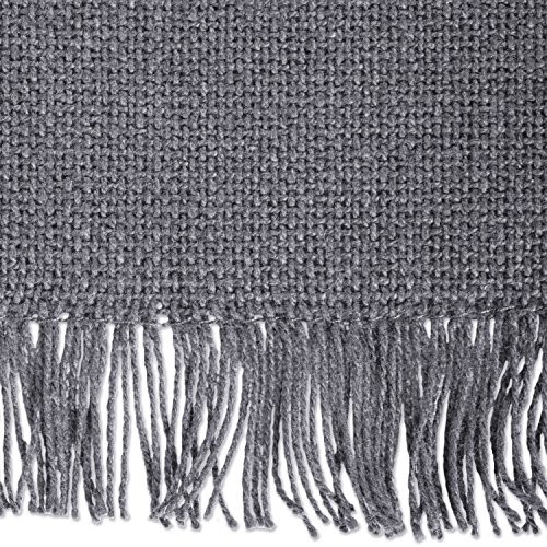 Everyday Collection, Fringed Solid Tabletop, 6 Piece Placemat Set Gray