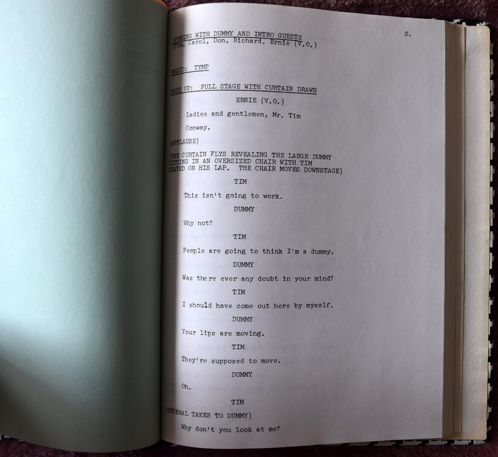 1978 The Tim Conway Show Original Script Screenplay First Draft