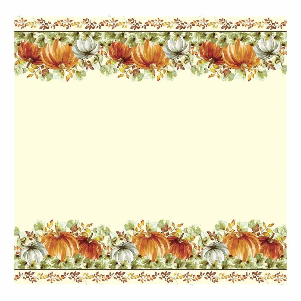 Watercolor Fall Pumpkin Plastic Tablecover 54 x 84