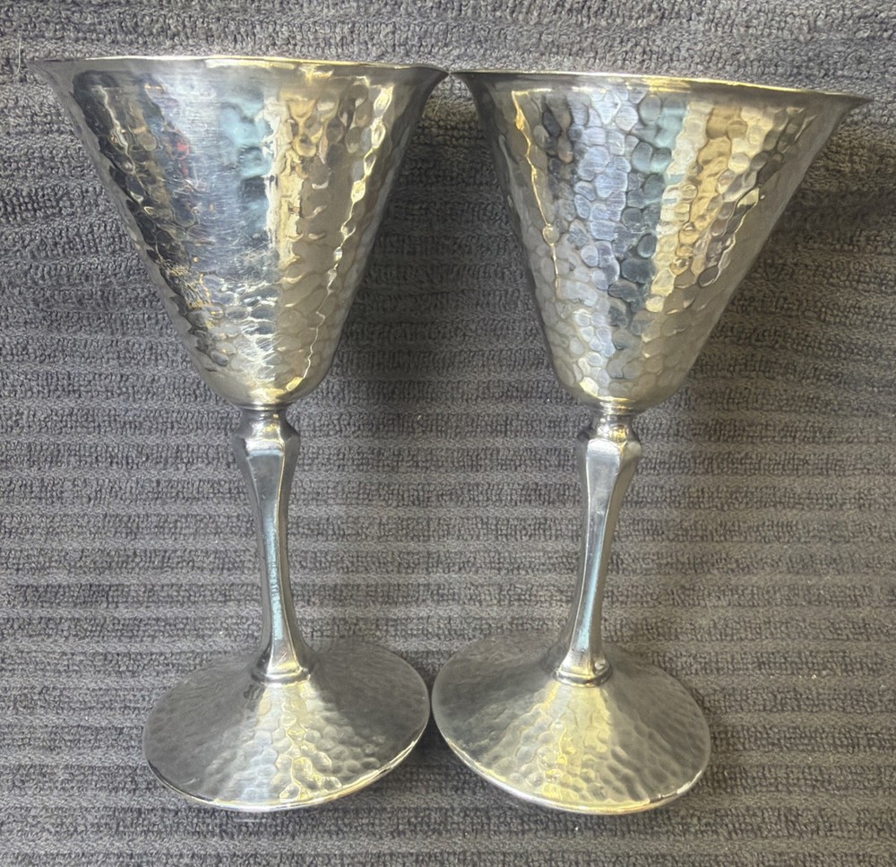 2 ~ 5” Vtg Bernard Rice's Sons, Inc Apollo EPNS Cocktail Glasses Cup Wine #4501