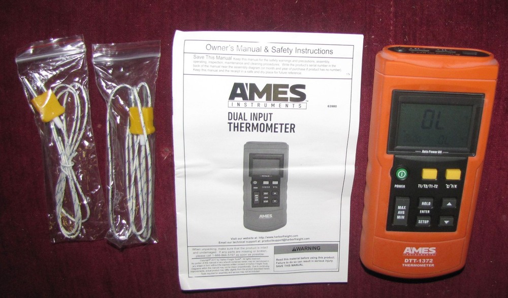 Ames DTT-1372 Dual Input Contact Thermometer Unused!
