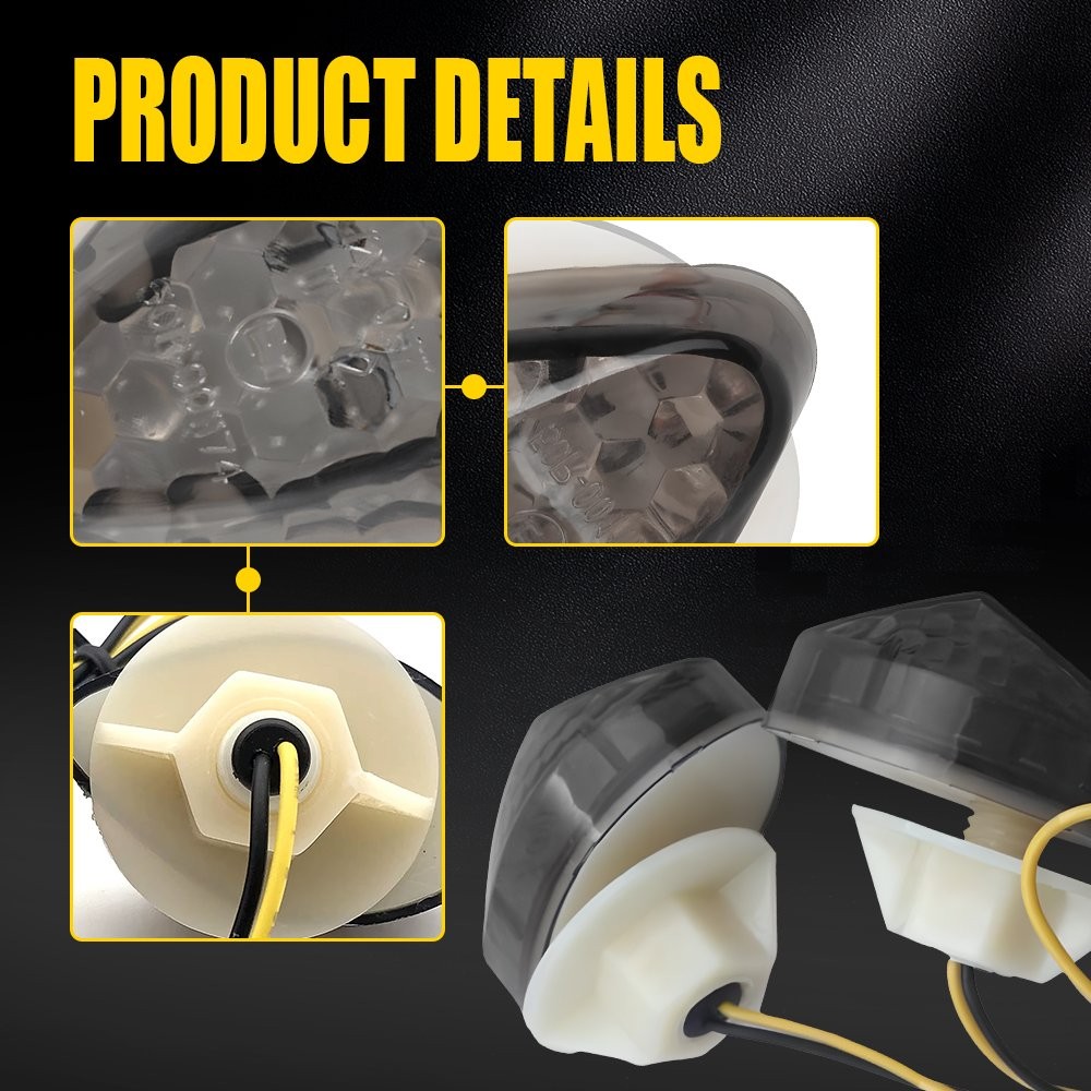 4Pcs Smoke Flush Mount LED Turn Signal Light Blinker Fits Yamaha YZF R1 R6 R6S A