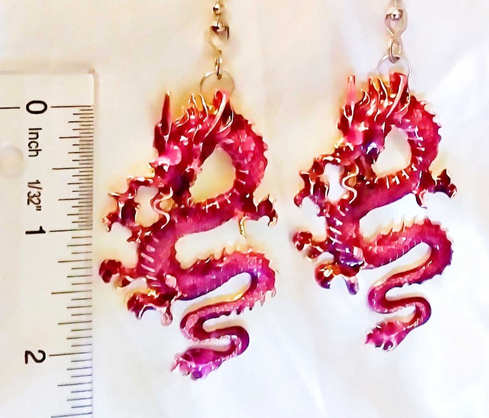 Set of Two ~ Neat!  PURPLE Dragon ~ Ceiling Fan Pulls