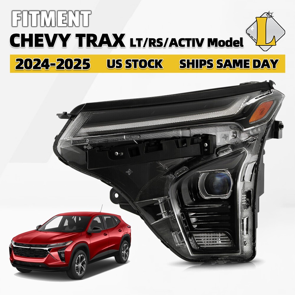 Headlight w/LED DRL Projector For 2024-2026 Chevy Trax LT RS Active Left Driver