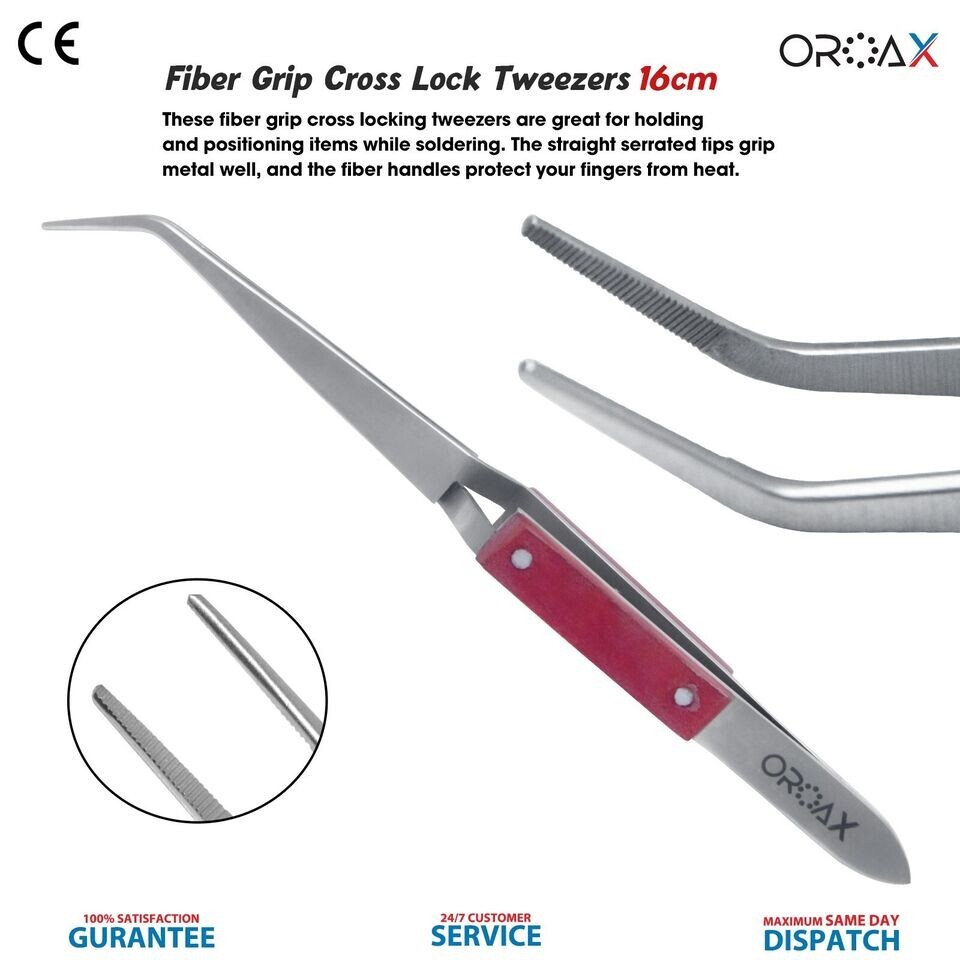 Curved Self-Closing Forceps 6.5" | Precision Tool for Jewelry & Repair Work