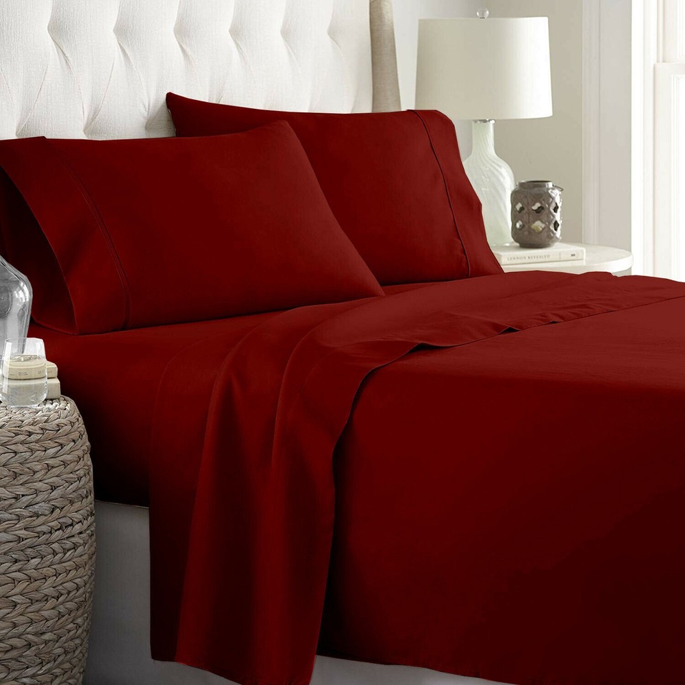 Soft Bedding  1000 - 1200 Count Egyptian Cotton Burgundy Solid Select Item