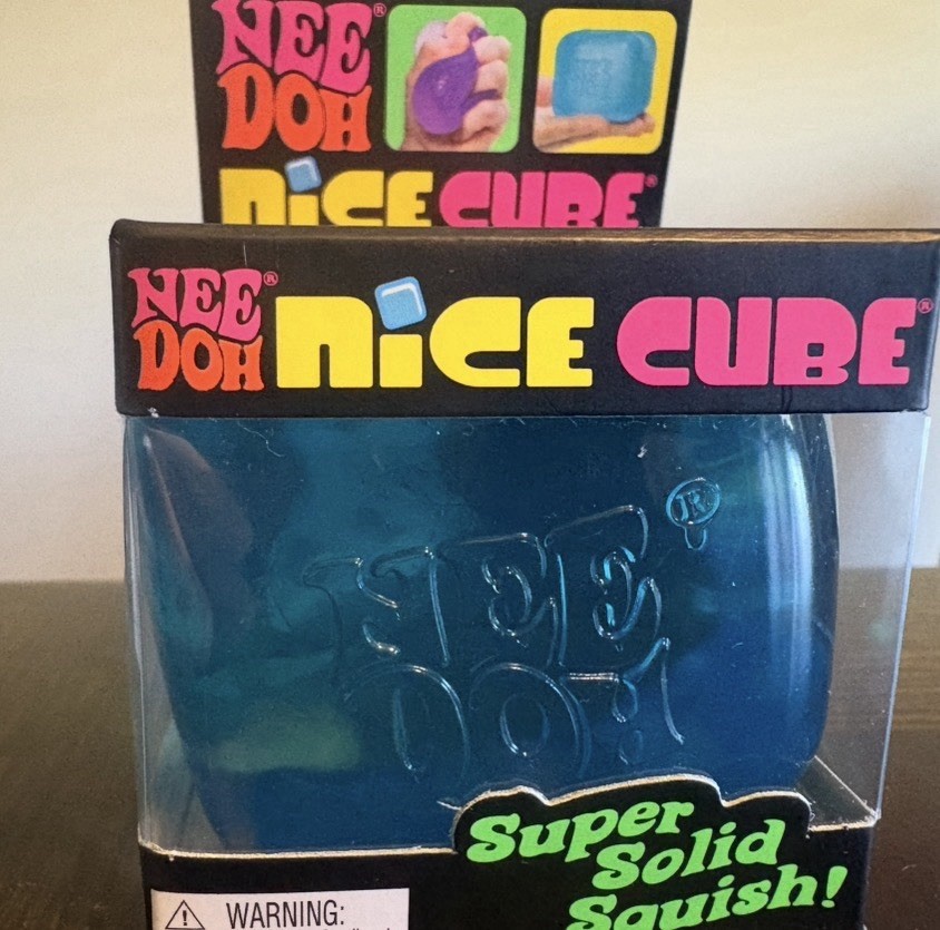 Nee Doh Nice Cube - Super Solid Squish! (Blue) - Brand New/Factory Sealed
