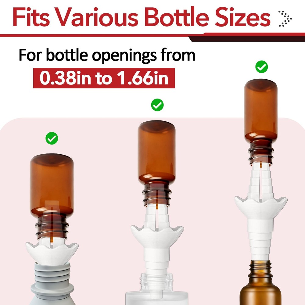 2 Pcs Bottle to Bottle Transfer Connector, Universal Bottle Emptying Kit with...