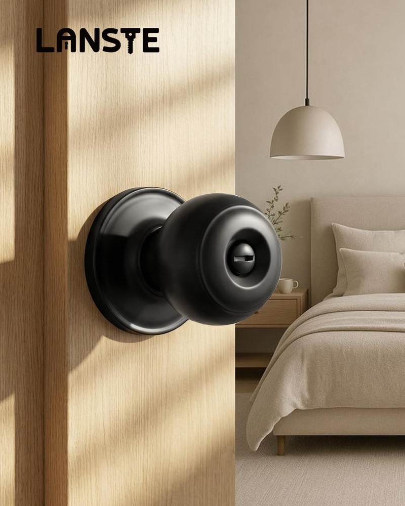 10 Pack Black Door Knobs, Privacy Door Knobs Interior Door Knob for Bedroom US..