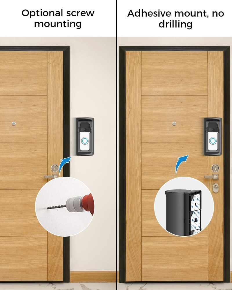 Sleek Weatherproof 360° Adjustable Doorbell Mount - Compatible with Ring Models