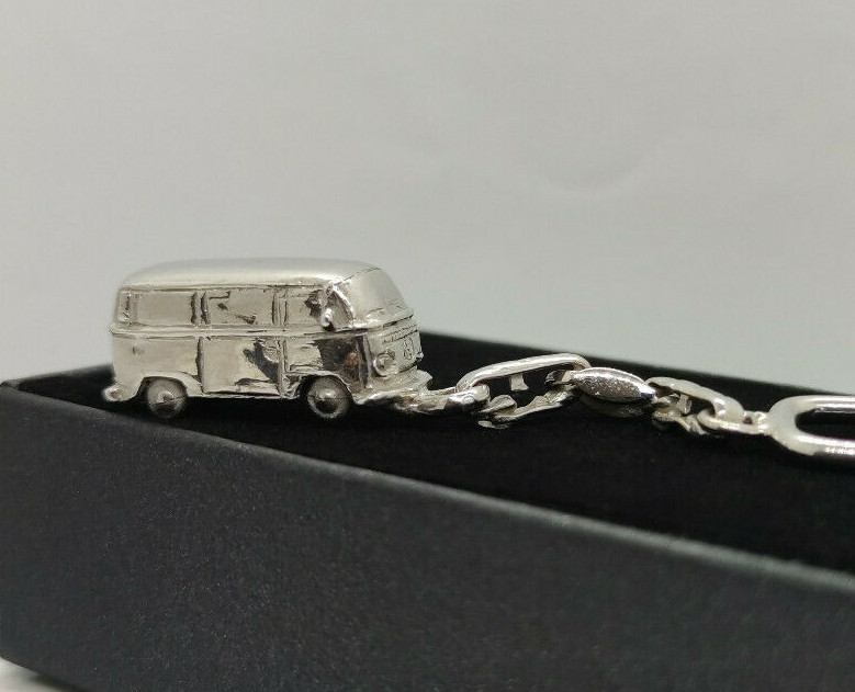 Bus Keychain 925 Silver Handmade