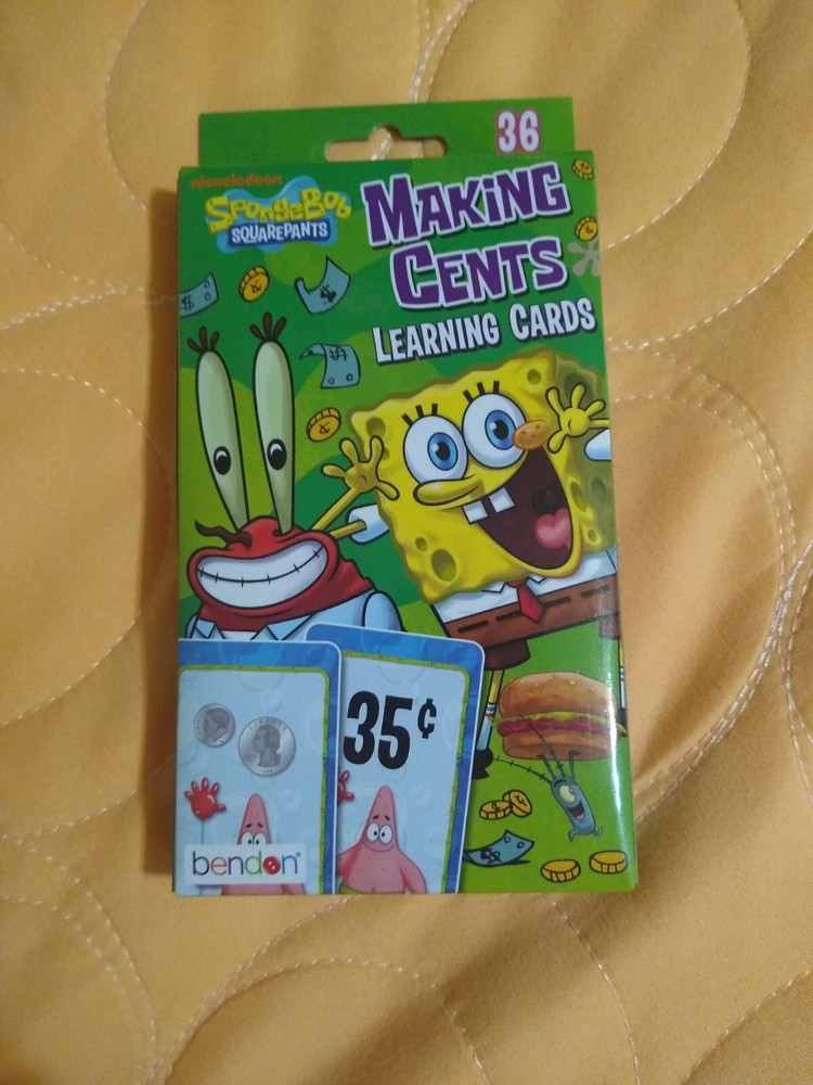 SpongeBob SquarePants Making Cents Learning Cards Full Deck 36 Cards 🆕! 🆓Ship!