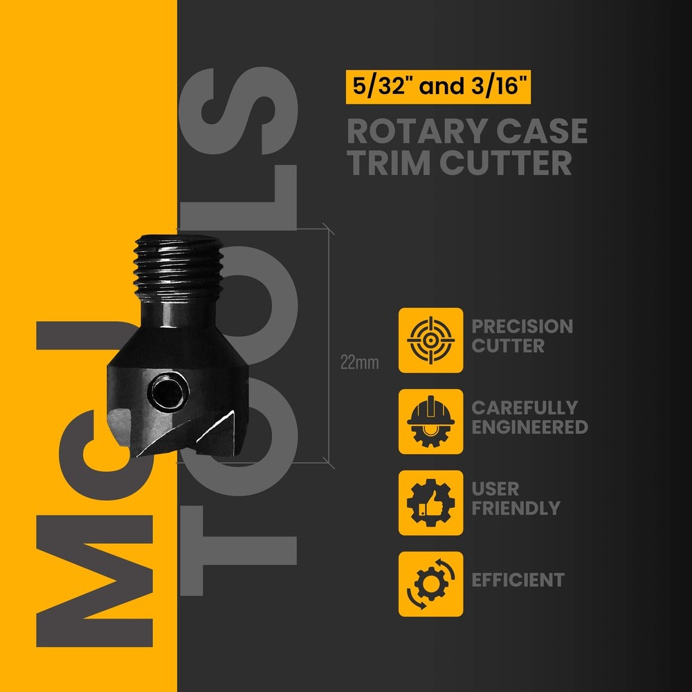 McJ Tools Reloading Rotary Case Trimmer Cutter (Shaft 3/16"), Reloading Essen...
