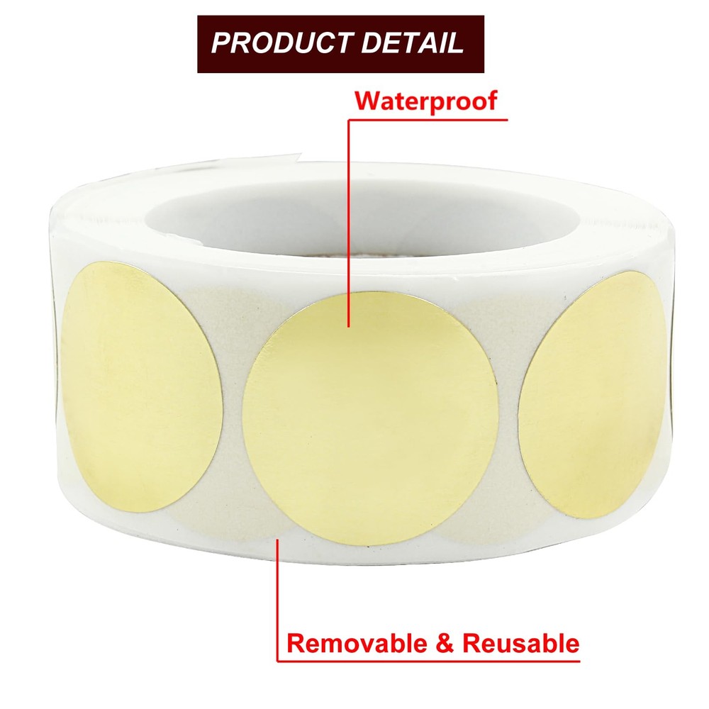 LifCratms 1 Inch Gold Code Dot Stickers, Color Coding Label Round 1",