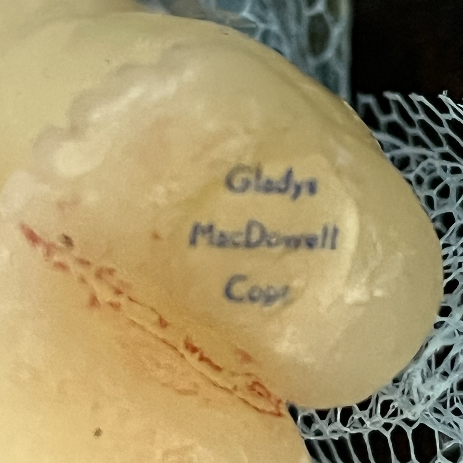 OOAK Wax Angel / Cherub Christmas Ornament Artist Gladys MacDowell RARE