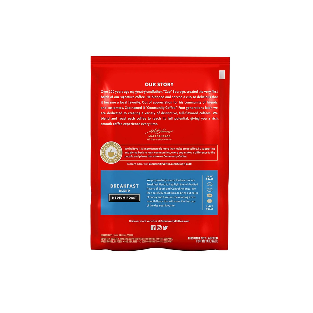 Ground Coffee Packets, Breakfast Blend Medium Roast, Pre-Measured 2.5 Ounce Indi