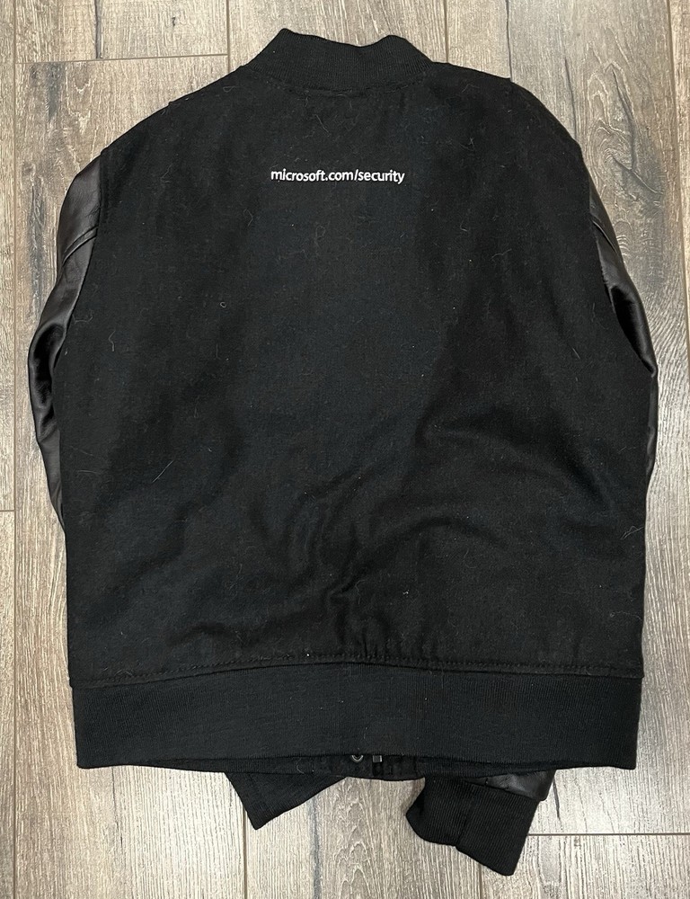 Microsoft Security End 2 End Leather Bomber Women's Medium Employee Jacket