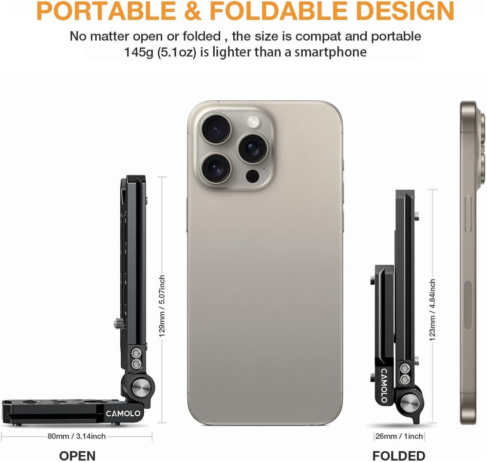CAMOLO L Bracket Camera Mount Plate Foldable Arca For DSLR Horizontal Switching