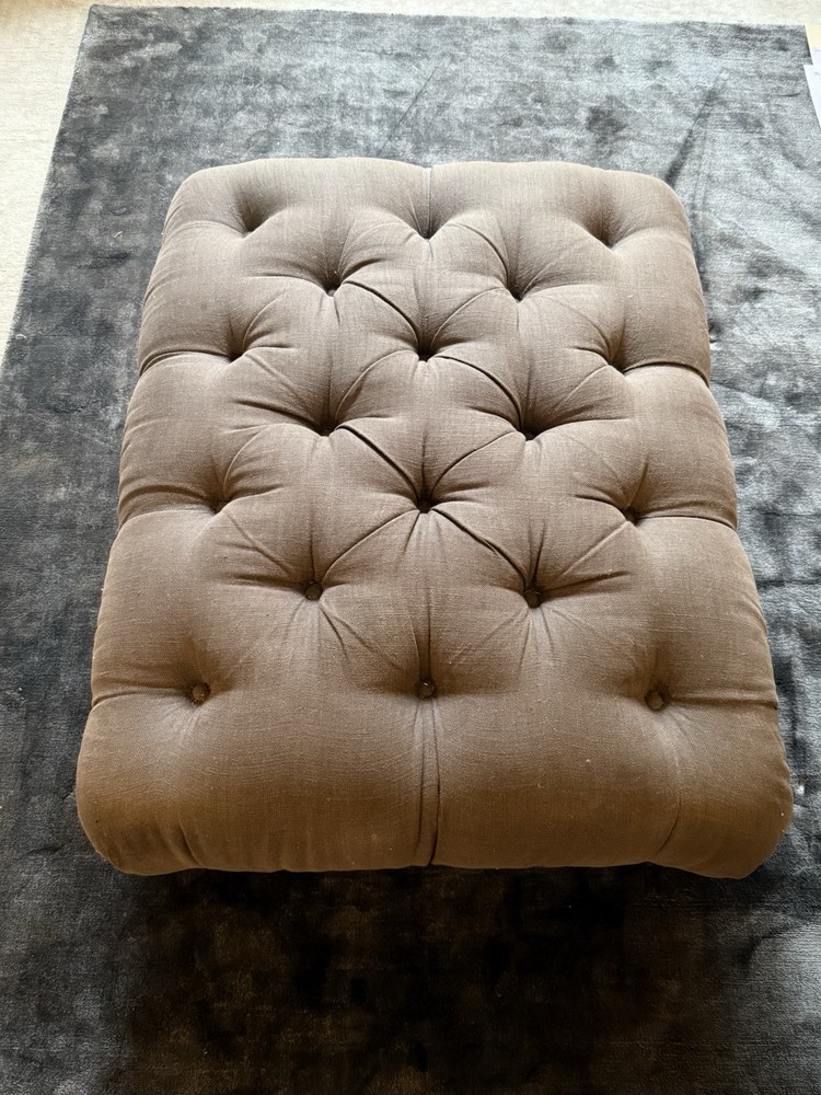 Modern Classic Fabric Upholstered Tufted Ottoman Bench Light Grey
