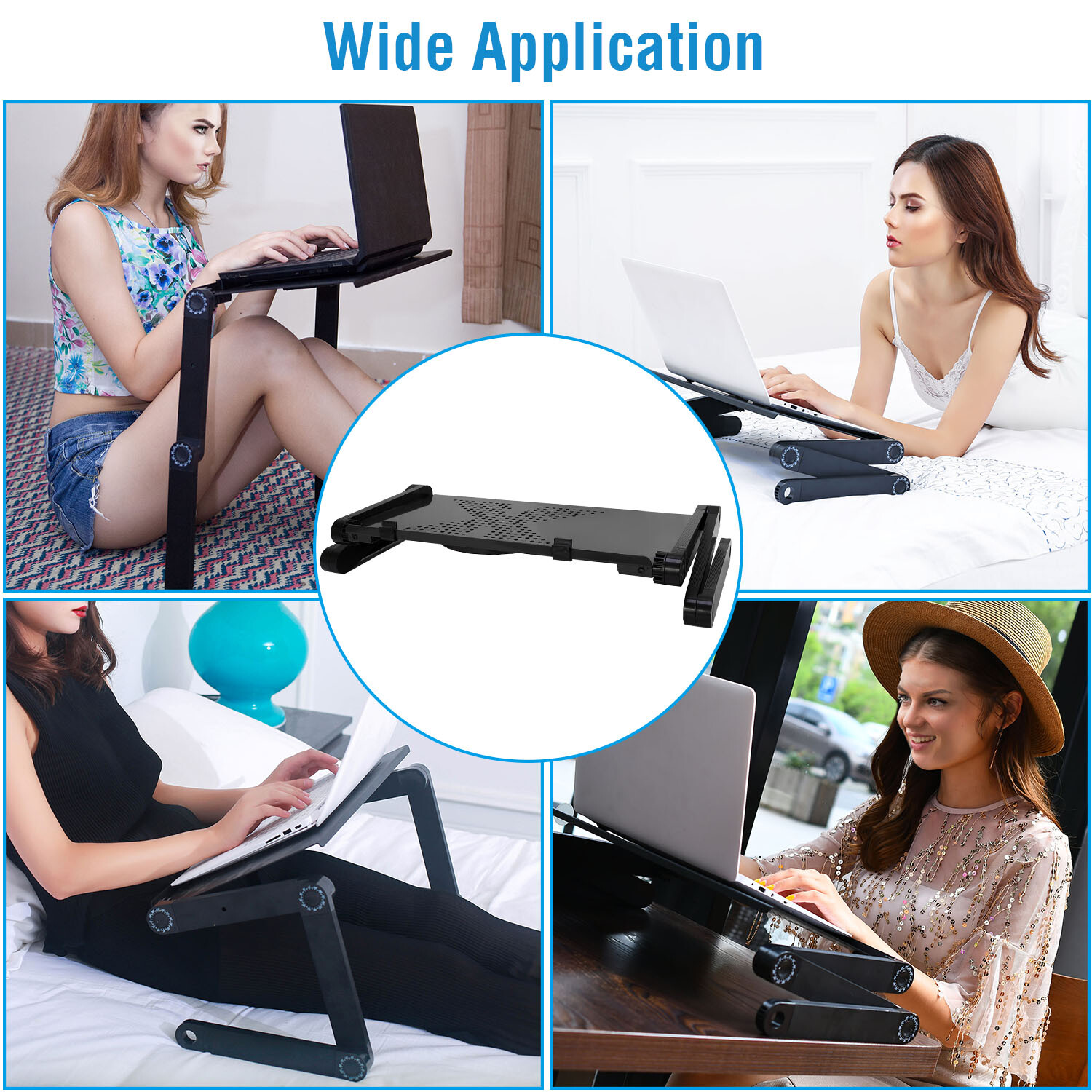 360° Adjustable Laptop Table Stand Lap Sofa Bed Tray Foldable PC Notebook Desk