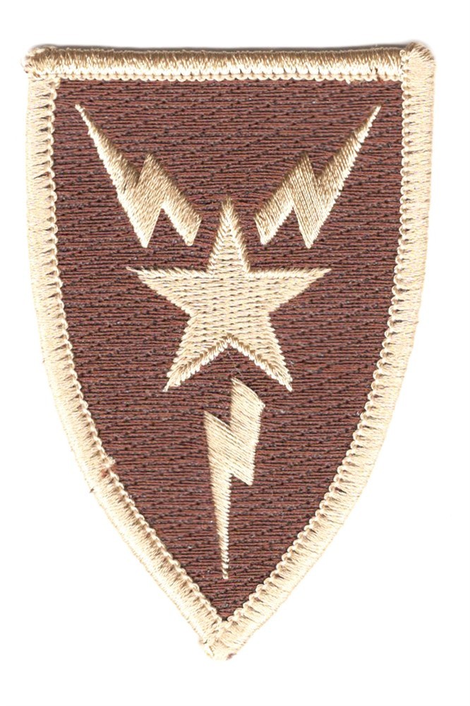 Army Patch:  3rd Signal Brigade - brown, merrowed edge