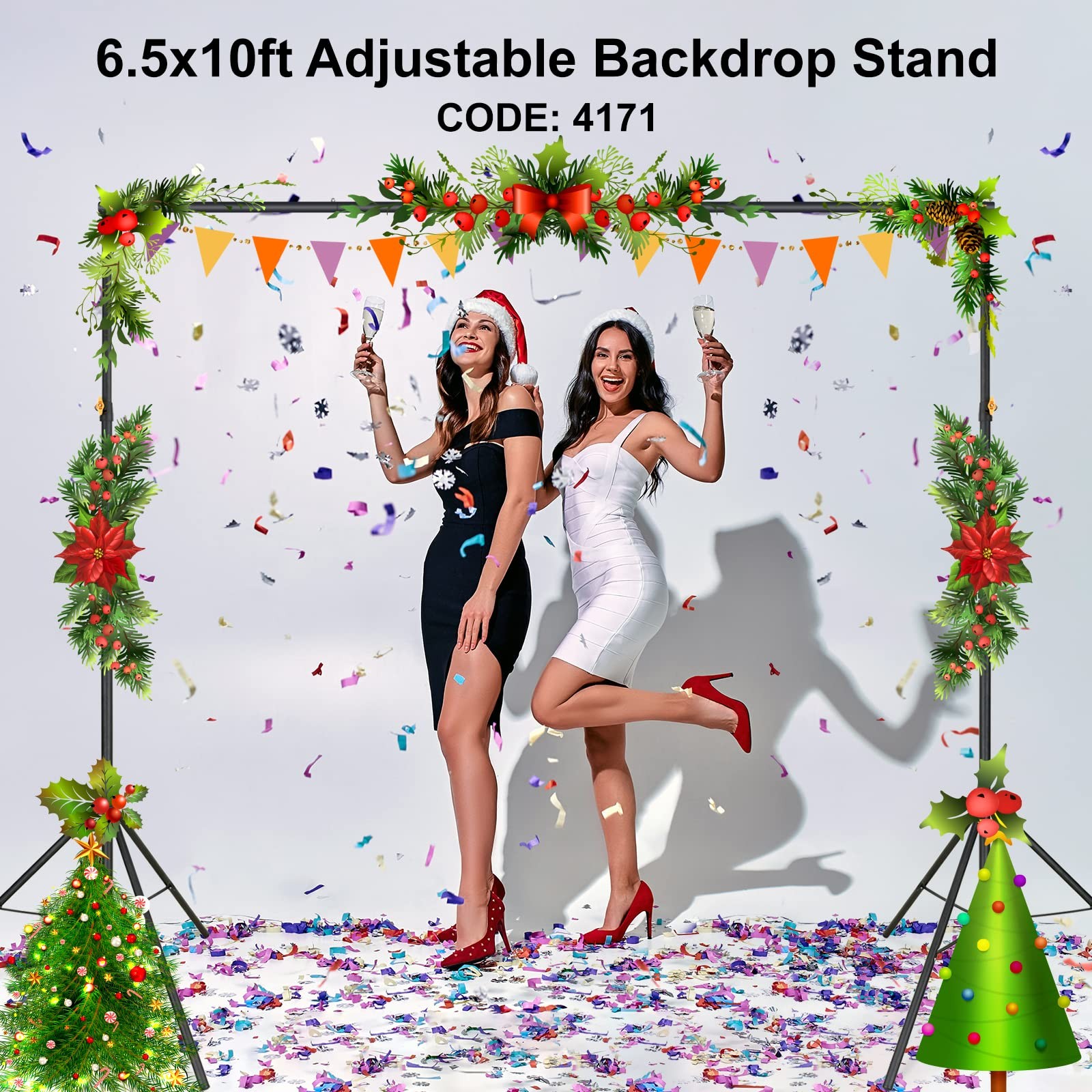 Adjustable Photo Background Stand 10x6.5ft Studio Backdrop Support Kit