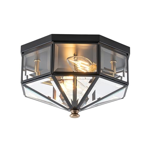 Flush Mount Ceiling Light Fixture, 2-Light Copper Outdoor Ceiling Standard