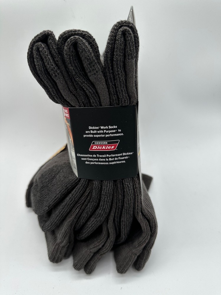 NEW 6 PAIR PACK DRI-TECH CREW GENUINE DICKIES MENS FLEX PERFORMANCE WORK SOCKS