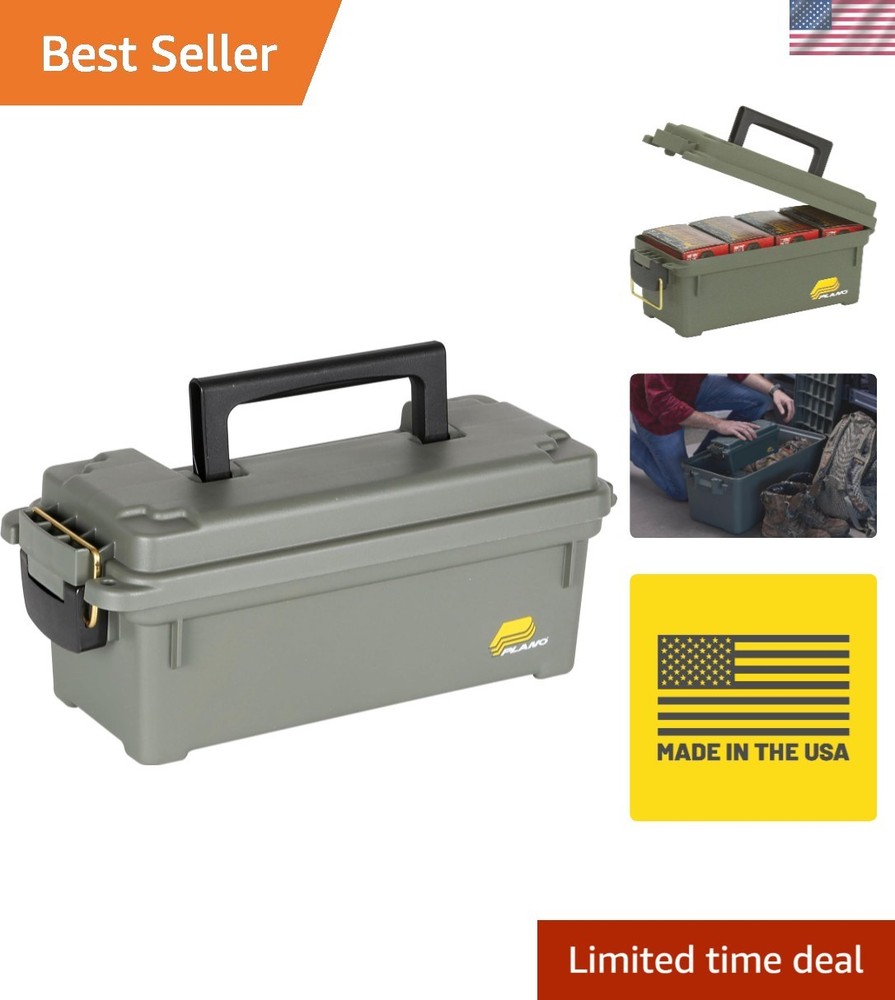 Durable Water-Resistant Ammo Box: Stackable and Lightweight for Easy Transport