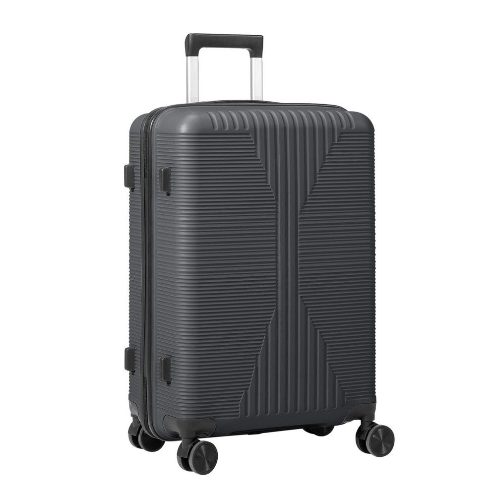 24in Dark Gray PP Suitcase with Non-TSA Lock