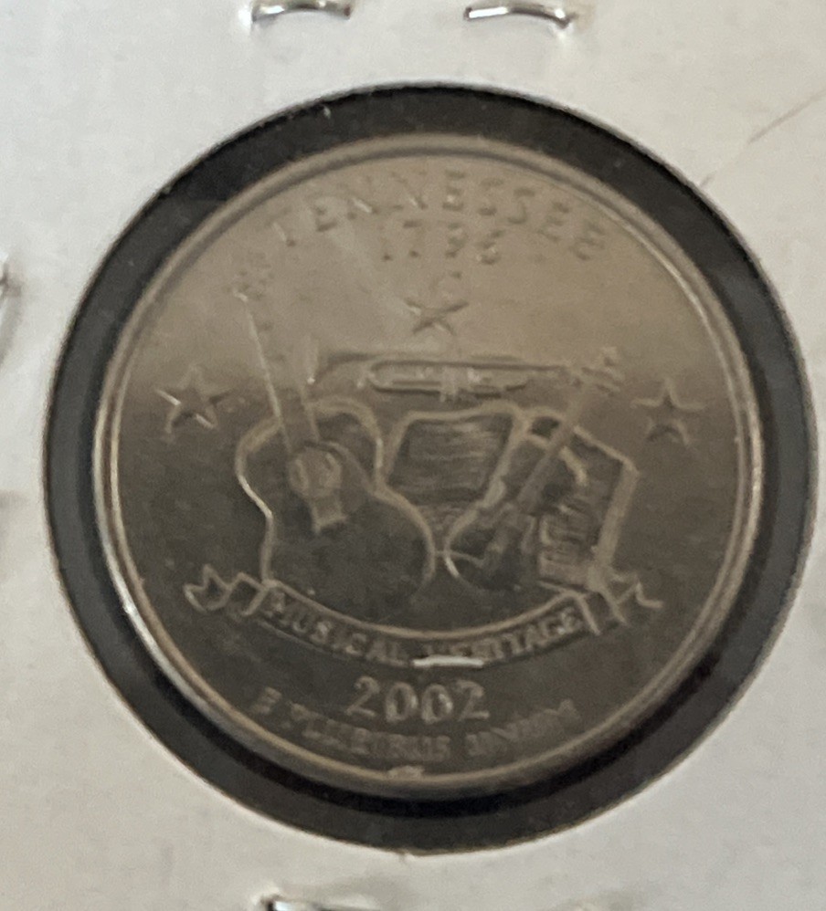 2002 D Tennessee State Quarter. Uncirculated From US Mint roll.
