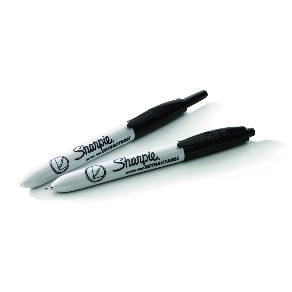 Ultra Fine Point Black Permanent Markers - 2 Count, Retractable Design