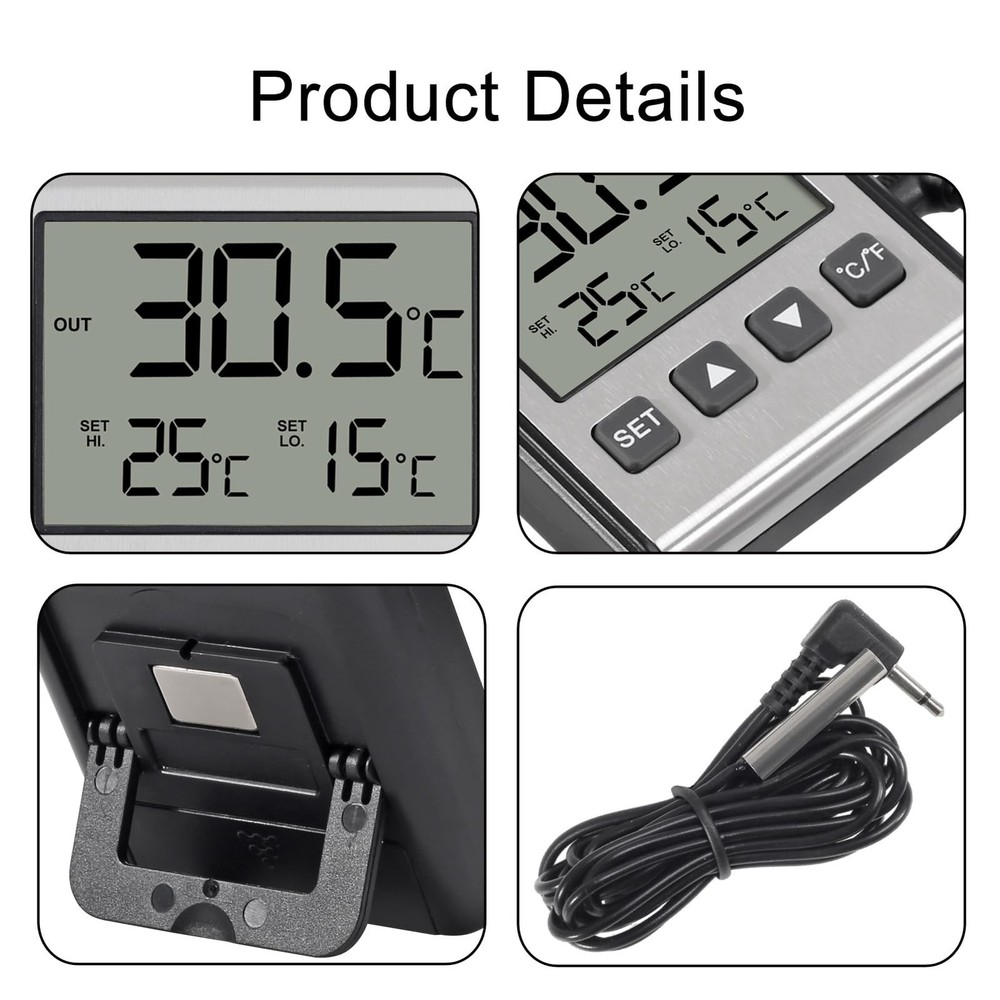 2pcs Fridge Refrigerator Thermometer Freezer Thermometer high and Low Tempera...