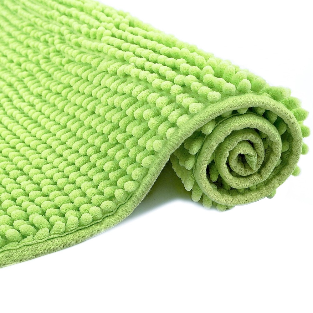 Eanpet Chenille Bath Mat Microfiber Floor 15.3" x 23.2" (Rectangular), Green