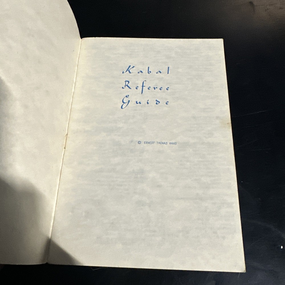 Ernest Hams Kabal Referee Guide with Separate Oops Chart