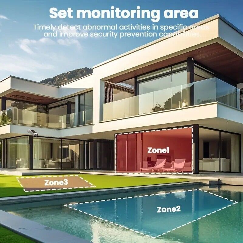 DualBand WiFi6 Wireless Pre-Record Solar Battery Security Camera System 8PACK