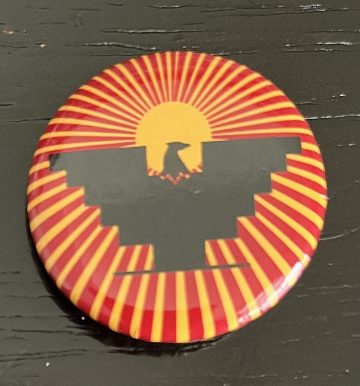 United Farm Workers UFW Sunrise Eagle Protest Pinback Button