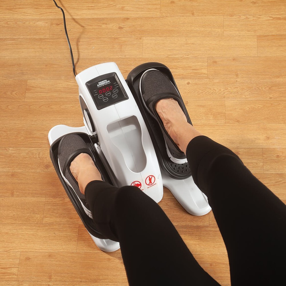 Under Desk Sitting Elliptical Exerciser XL – Compact Pedal Exerciser with Remote