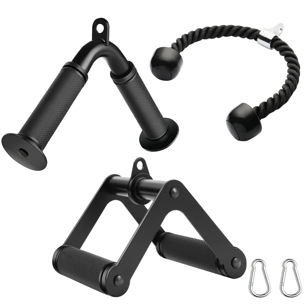 Double D Row Handle LAT Pulldown Attachments, 1.3 Inch Diameter Big Comfort R...