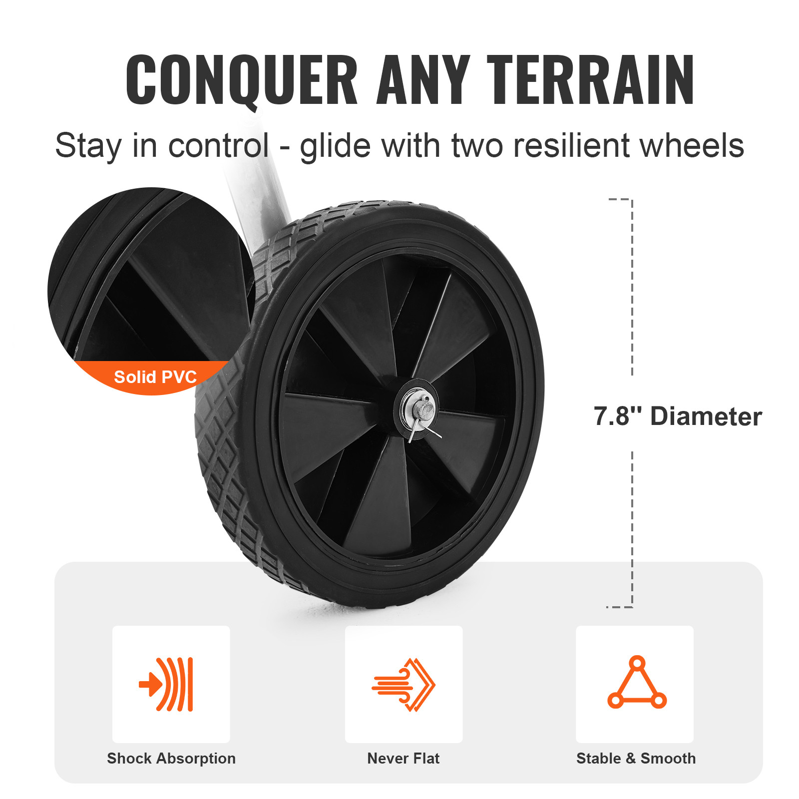 VEVOR 175ft Hose Reel Cart Heavy Duty Garden Water Cart