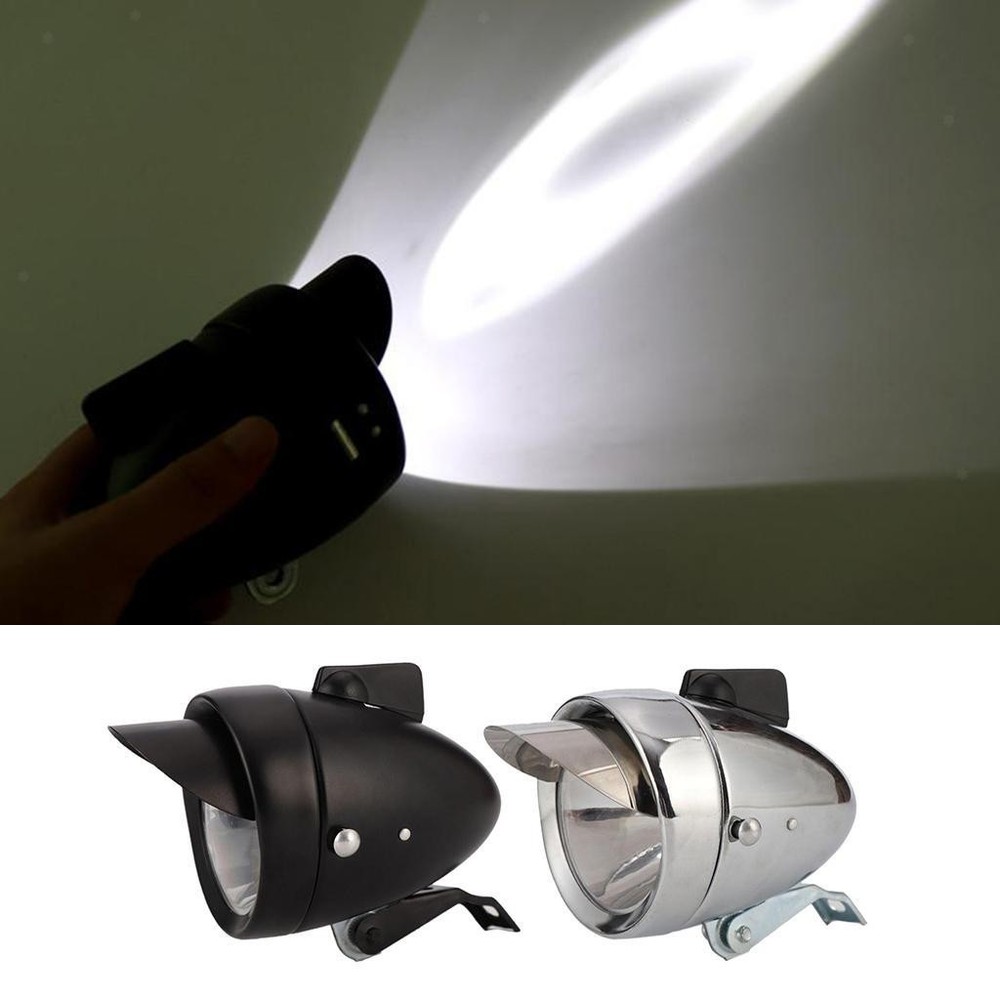 Bright Classical Cool Black Cycling Headlight Retro Front